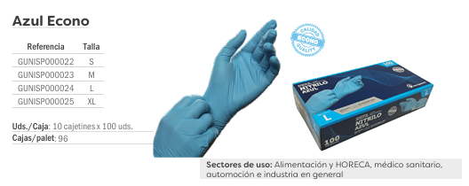 GUANTE NITRILO ECO-BLUE TALLA S