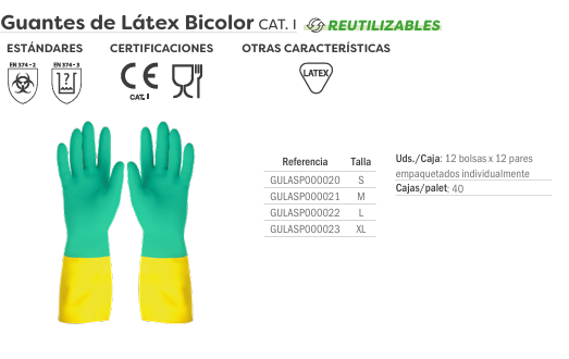 GUANTES BICOLOR  T/M PAR.