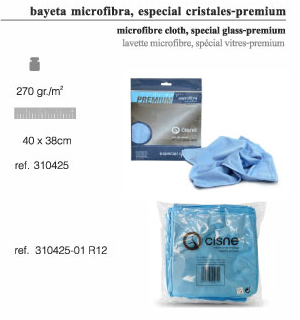 BAYETA LIMPIA CRISTALES AZUL 38X40 1 UND